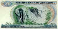 Zimbabwe 20 Dollar, back