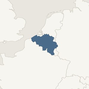 Map locating Belgium