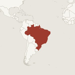 Map locating Brazil