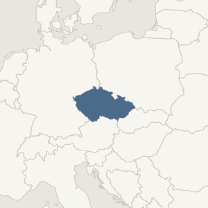 Map locating Czech Republic