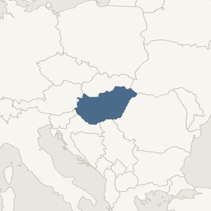 Map locating Hungary