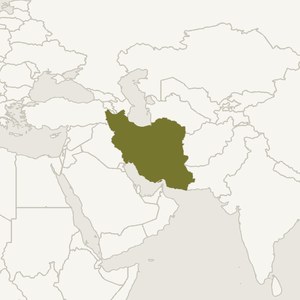 Map locating Iran