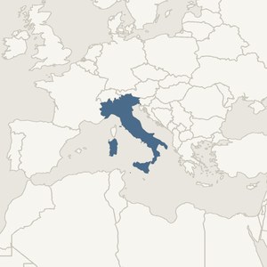 Map locating Italy