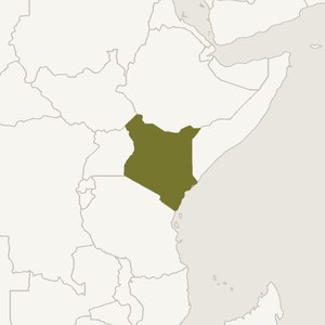 Map locating Kenya
