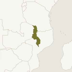 Map locating Malawi
