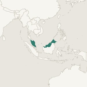 Map locating Malaysia