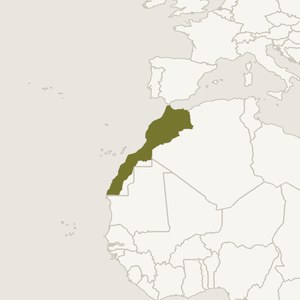 Map locating Morocco