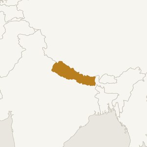 Map locating Nepal