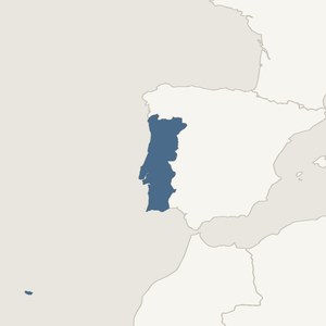 Map locating Portugal
