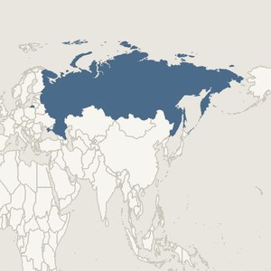 Map locating Russia