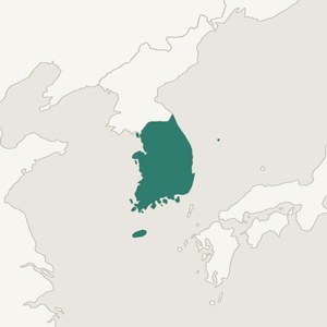 Map locating South Korea