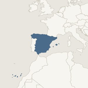 Map locating Spain
