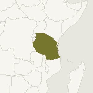 Map locating Tanzania