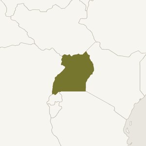 Map locating Uganda