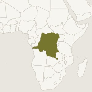 Map locating Zaire