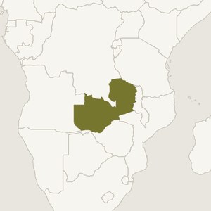 Map locating Zambia